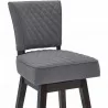 Armen Living Gia 26" Counter Height Swivel Grey Fabric and Espresso Wood Bar Stool Half Front - Armen Living Gia 26" Counter Height Swivel Grey Fabric and Espresso Wood Bar Stool Half Front