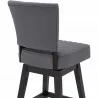 Armen Living Gia 26" Counter Height Swivel Grey Fabric and Espresso Wood Bar Stool Half - Armen Living Gia 26" Counter Height Swivel Grey Fabric and Espresso Wood Bar Stool Half