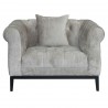 Armen Living Glamour Contemporary Chair with Black Iron Finish Base and Beige Fabric - Front