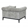 Armen Living Glamour Contemporary Chair with Black Iron Finish Base and Beige Fabric - Back Angle