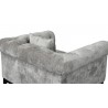 Armen Living Glamour Contemporary Chair with Black Iron Finish Base and Beige Fabric - Back Close-Up