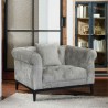 Armen Living Glamour Contemporary Chair with Black Iron Finish Base and Beige Fabric - Lifestyle