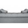 Armen Living Glamour Contemporary Loveseat with Black Iron Finish Base and Grey Fabric - Back Close-Up