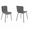 Gillian Modern Dark Gray Faux Leather and Metal Dining Room Chairs - Set of 2 01 - Gillian Modern Dark Gray Faux Leather and Metal Dining Room Chairs - Set of 2 01