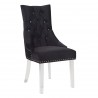Gobi Modern and Contemporary Tufted Dining Chair in Black Velvet with Acrylic Legs - White BG