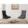 Gobi Modern and Contemporary Tufted Dining Chair in Black Velvet with Acrylic Legs - Lifestyle