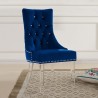 Gobi Modern and Contemporary Tufted Dining Chair in Blue Velvet with Acrylic Legs - Lifestyle