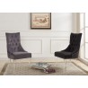 Gobi Modern and Contemporary Tufted Dining Chair in Gray Velvet with Acrylic Legs