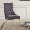 Gobi Modern and Contemporary Tufted Dining Chair in Gray Velvet with Acrylic Legs 01