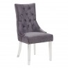 Gobi Modern and Contemporary Tufted Dining Chair in Gray Velvet with Acrylic Legs - White BG