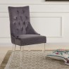 Gobi Modern and Contemporary Tufted Dining Chair in Gray Velvet with Acrylic Legs - Lifestyle