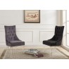 Gobi Modern and Contemporary Tufted Dining Chair in Gray Velvet with Acrylic Legs - Lifestyle