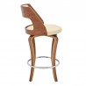 Armen Living Grady Swivel Cream Faux Leather and Walnut Wood Bar Stool Side
