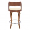 Armen Living Grady Swivel Cream Faux Leather and Walnut Wood Bar Stool Back