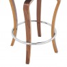Armen Living Grady Swivel Cream Faux Leather and Walnut Wood Bar Stool Bottom