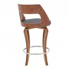 Armen Living Grady Swivel Gray Faux Leather and Walnut Wood Bar Stool Back