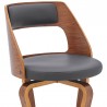 Armen Living Grady Swivel Gray Faux Leather and Walnut Wood Bar Stool Half