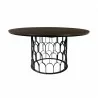 Gatsby Oak and Metal Round Dining Table - Gatsby Oak and Metal Round Dining Table