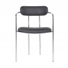Armen Living Gwen Contemporary Dining Chair in Chrome Finish with Gray Faux Leather - Set of 2 02