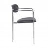 Armen Living Gwen Contemporary Dining Chair in Chrome Finish with Gray Faux Leather - Set of 2 03