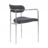 Armen Living Gwen Contemporary Dining Chair in Chrome Finish with Gray Faux Leather - Set of 2 04