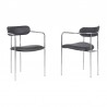 Armen Living Gwen Contemporary Dining Chair in Chrome Finish with Gray Faux Leather - Set of 2 01