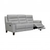 Armen Living Hayward 82" Genuine Dove Gray Leather Power Reclining Sofa Side