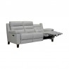Armen Living Hayward 82" Genuine Dove Gray Leather Power Reclining Sofa Side Open