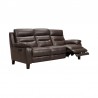 Armen Living Hayward 82" Genuine Espresso Leather Power Reclining Sofa Side