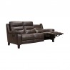 Armen Living Hayward 82" Genuine Espresso Leather Power Reclining Sofa Side Open