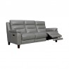 Armen Living Hayward 82" Genuine Gray Leather Power Reclining Sofa Side Open