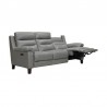 Armen Living Hayward 82" Genuine Gray Leather Power Reclining Sofa Side
