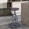 Armen Living Harlem Adjustable Height Swivel Pine Wood and Metal Bicycle Bar Stool