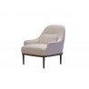 Crawford Low Back Lounge Chair Off White Fabric with Grey Legs