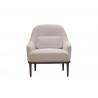 Crawford Low Back Lounge Chair Off White Fabric with Grey Legs - Front