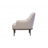 Crawford Low Back Lounge Chair Off White Fabric with Grey Legs - Side