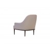 Crawford Low Back Lounge Chair Off White Fabric with Grey Legs - Back Angle