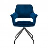 Hadley Dining Room Accent Chair in Blue Velvet with Black Finish 05