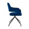 Hadley Dining Room Accent Chair in Blue Velvet with Black Finish 03