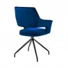 Hadley Dining Room Accent Chair in Blue Velvet with Black Finish 06