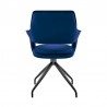 Hadley Dining Room Accent Chair in Blue Velvet with Black Finish 06