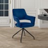 Hadley Dining Room Accent Chair in Blue Velvet with Black Finish 01