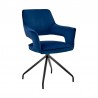 Hadley Dining Room Accent Chair in Blue Velvet with Black Finish 04