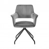 Hadley Dining Room Accent Chair in Gray Velvet with Black Finish 02