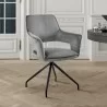 Hadley Dining Room Accent Chair in Gray Velvet with Black Finish - Hadley Dining Room Accent Chair in Gray Velvet with Black Finish