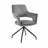 Hadley Dining Room Accent Chair in Gray Velvet with Black Finish 01