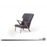 Inge Lounge Chair Dark Grey Fabric with Ash Stained Walnut Wood