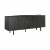 Armen Living Holland 4 Door Sideboard Buffet in Black Brushed Oak Wood Front - Armen Living Holland 4 Door Sideboard Buffet in Black Brushed Oak Wood Front