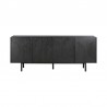 Armen Living Holland 4 Door Sideboard Buffet in Black Brushed Oak Wood Front