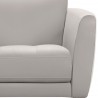 Hope Contemporary Chair in Genuine Dove Grey Leather with Black Metal Legs - Arm Close-Up